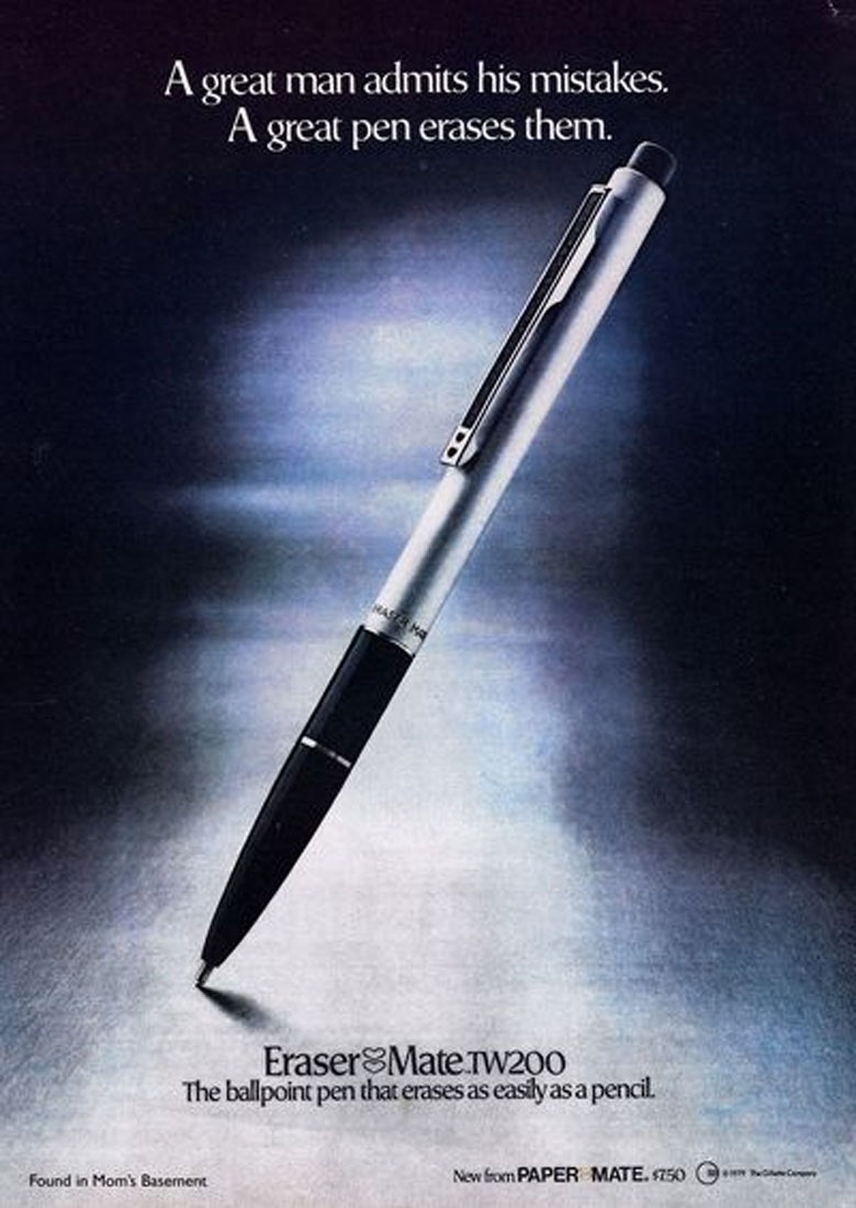 lancement-stylos-effaçables-papermate-1979