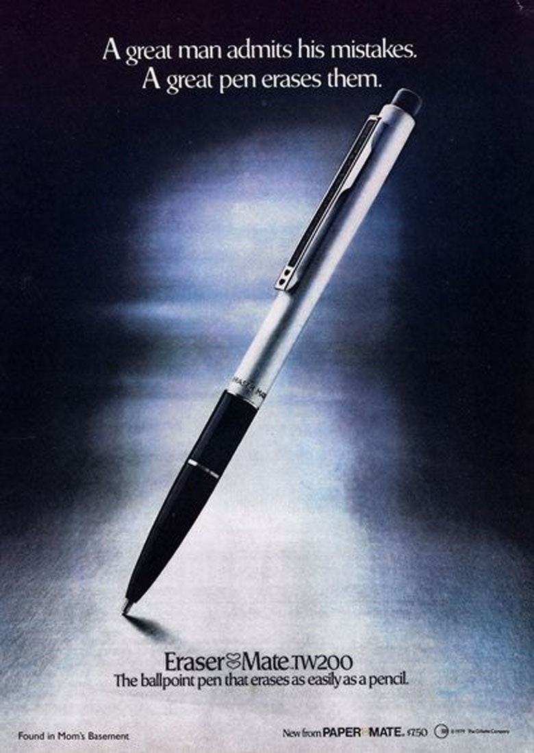 lancement-stylos-effaçables-papermate-1979 lancement-stylos-effaçables-papermate-1979